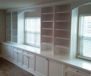 Custom shelves and storage in Home Office