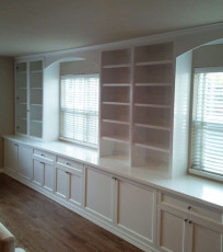 Custom shelves and storage in Home Office